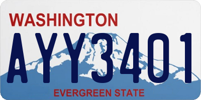 WA license plate AYY3401