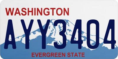 WA license plate AYY3404