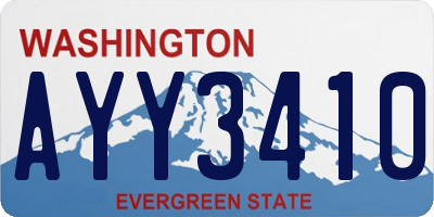 WA license plate AYY3410