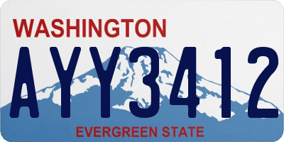 WA license plate AYY3412