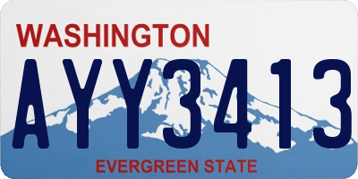 WA license plate AYY3413