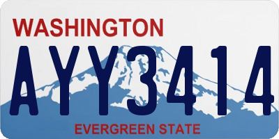 WA license plate AYY3414