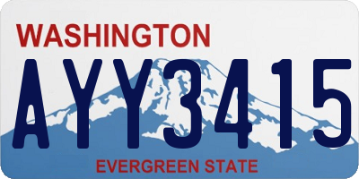 WA license plate AYY3415