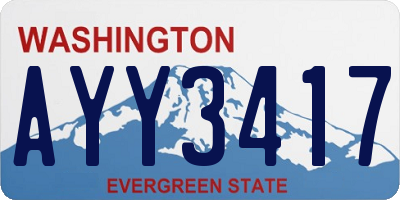 WA license plate AYY3417