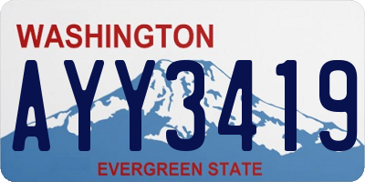 WA license plate AYY3419