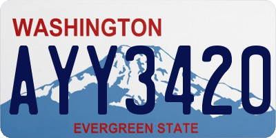 WA license plate AYY3420