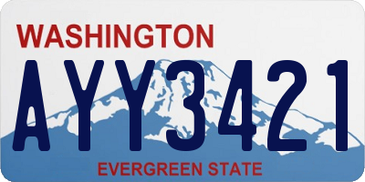 WA license plate AYY3421