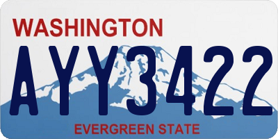 WA license plate AYY3422