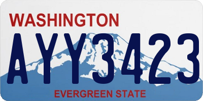 WA license plate AYY3423