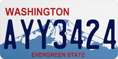 WA license plate AYY3424