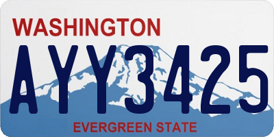 WA license plate AYY3425