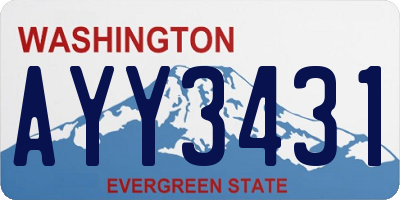 WA license plate AYY3431