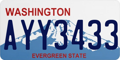 WA license plate AYY3433