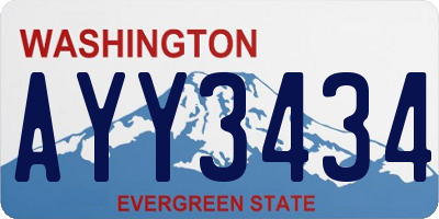 WA license plate AYY3434