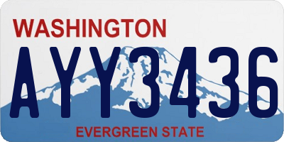 WA license plate AYY3436