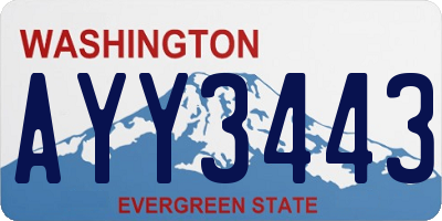 WA license plate AYY3443