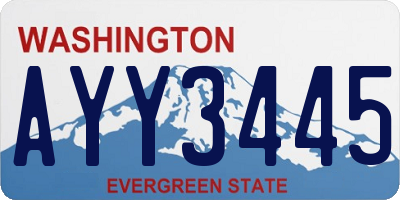 WA license plate AYY3445