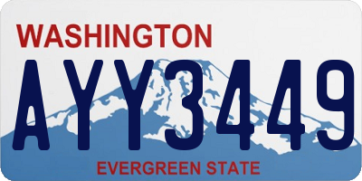 WA license plate AYY3449