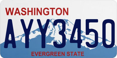 WA license plate AYY3450