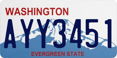 WA license plate AYY3451