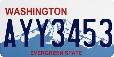 WA license plate AYY3453