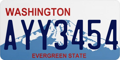 WA license plate AYY3454