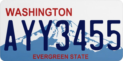 WA license plate AYY3455