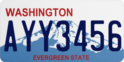 WA license plate AYY3456