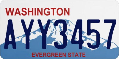 WA license plate AYY3457