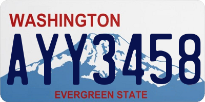 WA license plate AYY3458