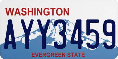 WA license plate AYY3459