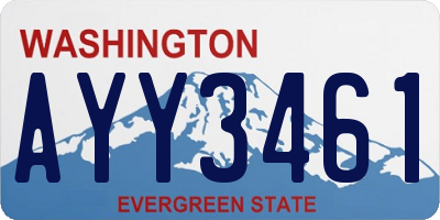 WA license plate AYY3461