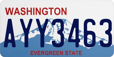 WA license plate AYY3463