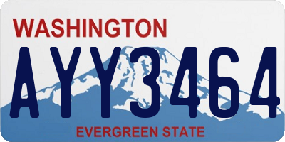 WA license plate AYY3464