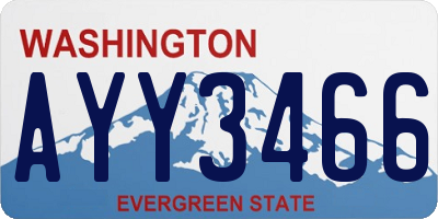 WA license plate AYY3466