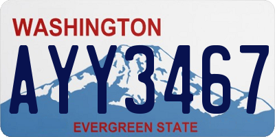 WA license plate AYY3467