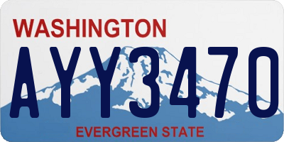 WA license plate AYY3470