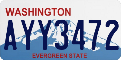 WA license plate AYY3472