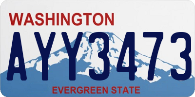 WA license plate AYY3473