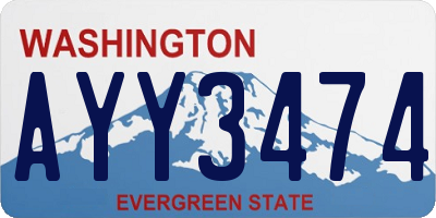 WA license plate AYY3474