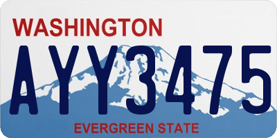 WA license plate AYY3475