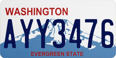 WA license plate AYY3476