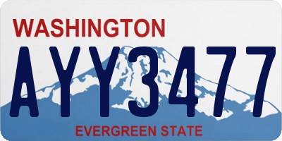 WA license plate AYY3477