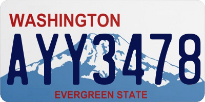 WA license plate AYY3478