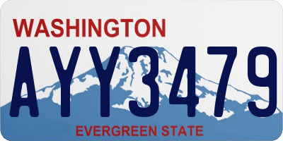 WA license plate AYY3479