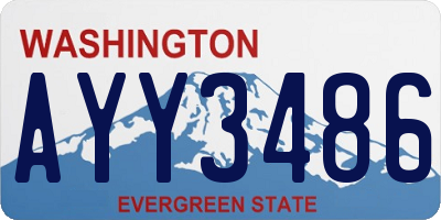 WA license plate AYY3486