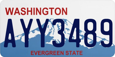 WA license plate AYY3489