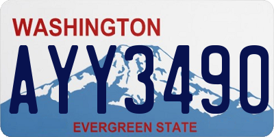 WA license plate AYY3490