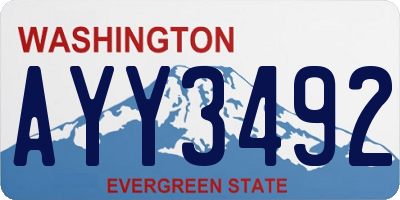 WA license plate AYY3492