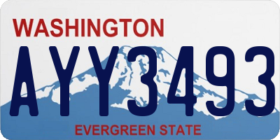 WA license plate AYY3493